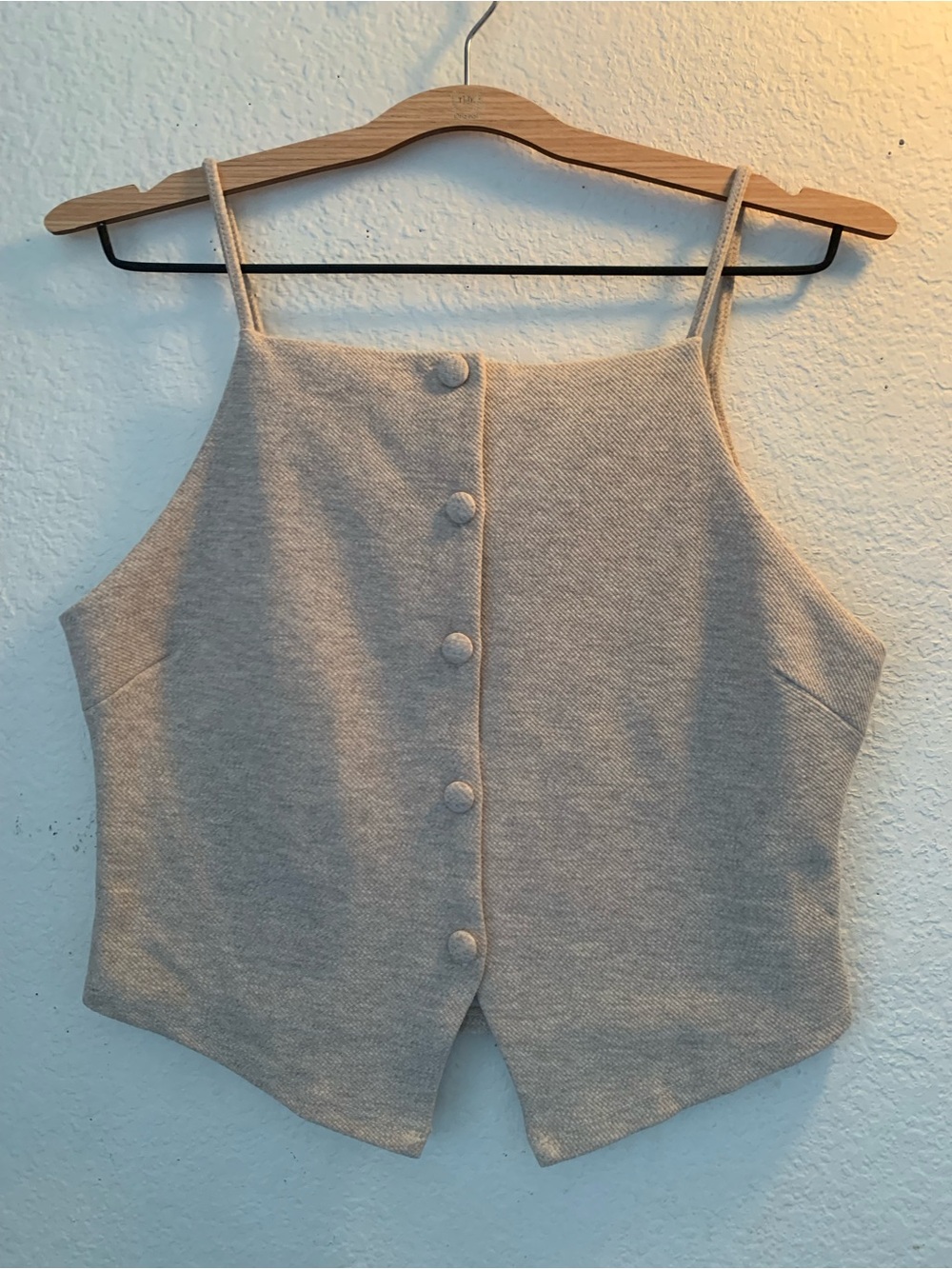 Zara Beige Button-Front Women's Tank Top
